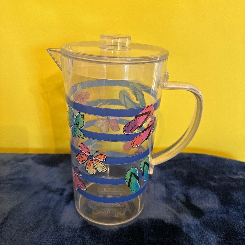 Brand New! Summer acrylic pitcher with lid